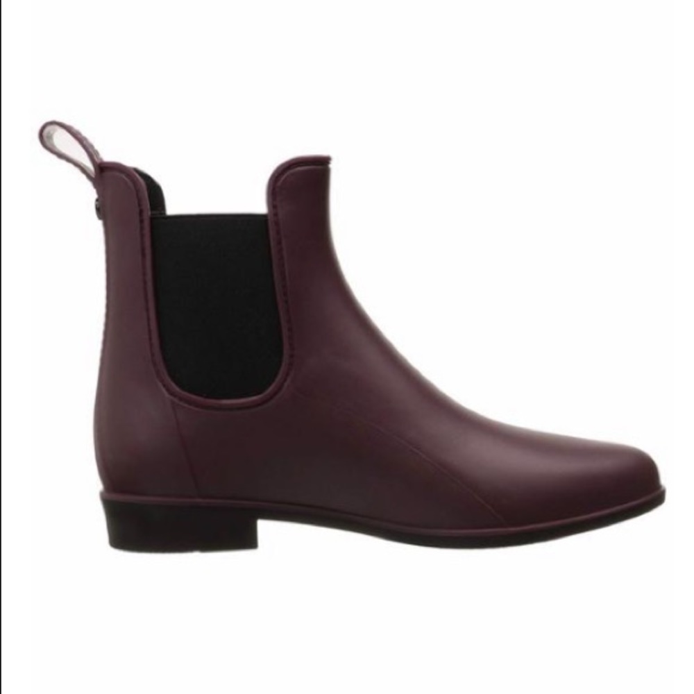 Sam Edelman Tinsley Burgundy Slip On Rubber Rain Boots